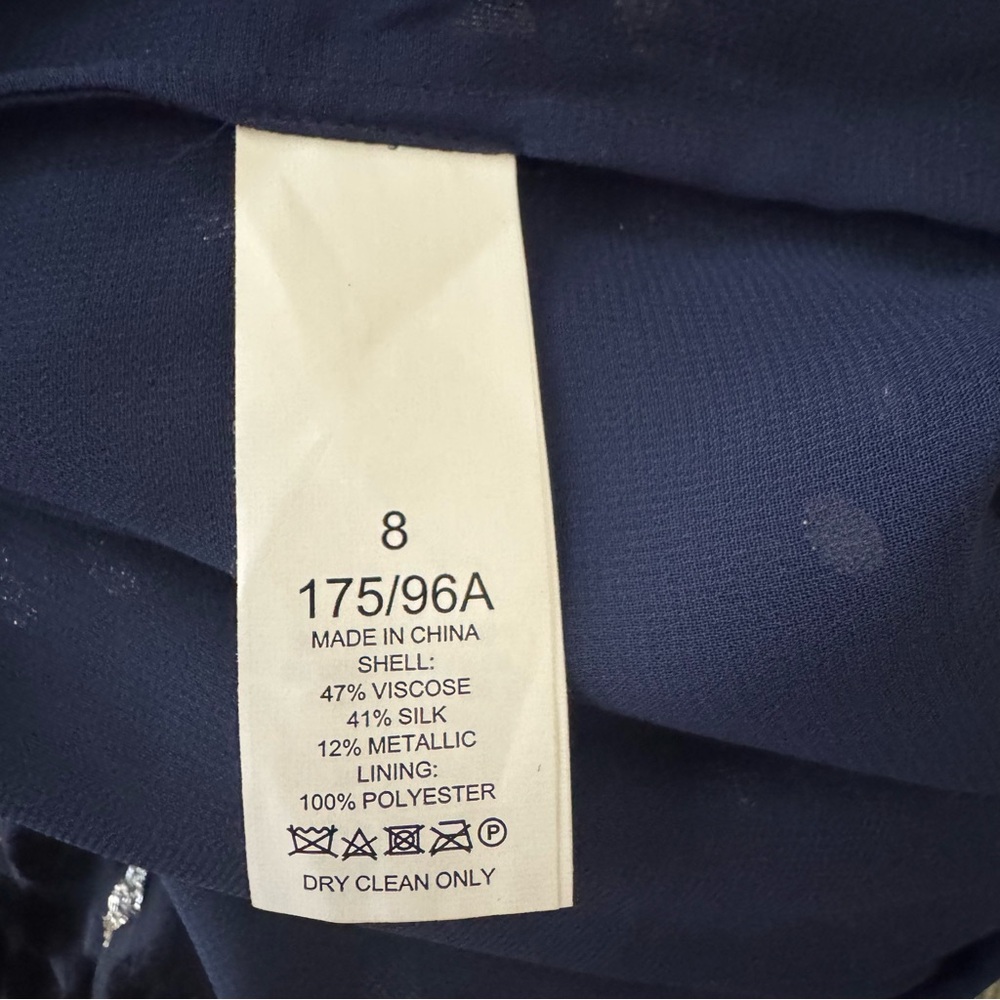 Kate Spade Navy and silver metallic Long Sleeve Dress - Picture 7 of 9